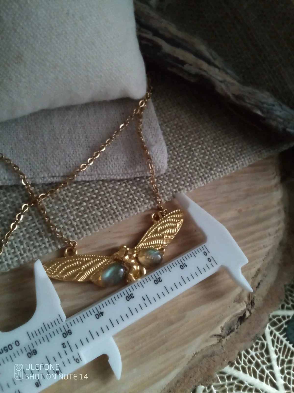 Vrouwen hanger ketting vlinder en labradoriet stenen + kaart – photo 4